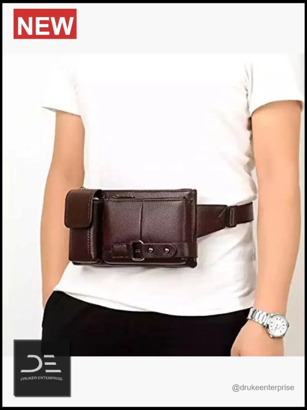 Leather Sling Bag Chest Crossbody Backpack Waterproof